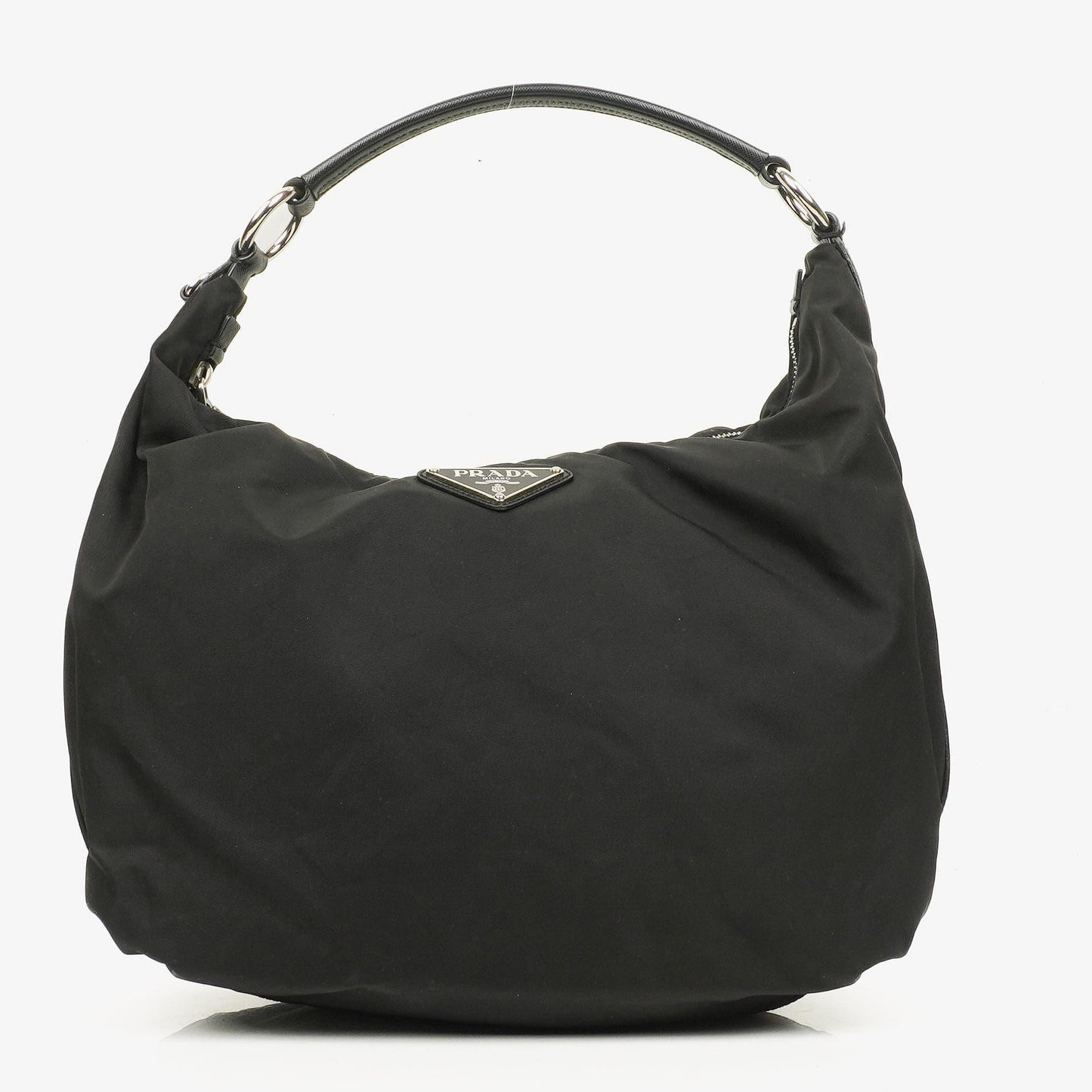 Prada Sacca Schultertasche aus schwarzem Tessuto Nylon Nero