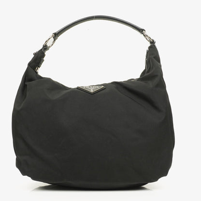 Prada Sacca Schultertasche aus schwarzem Tessuto Nylon Nero
