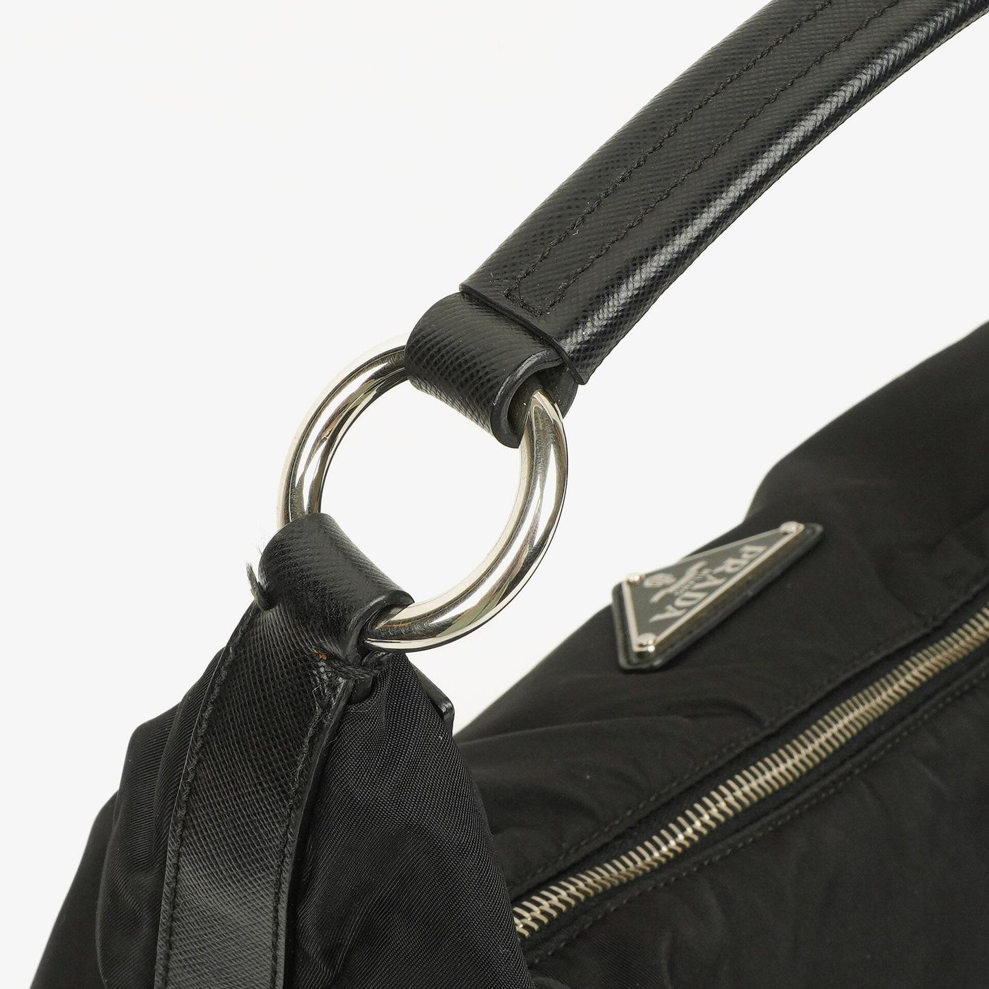 Prada Sacca Schultertasche aus schwarzem Tessuto Nylon Nero