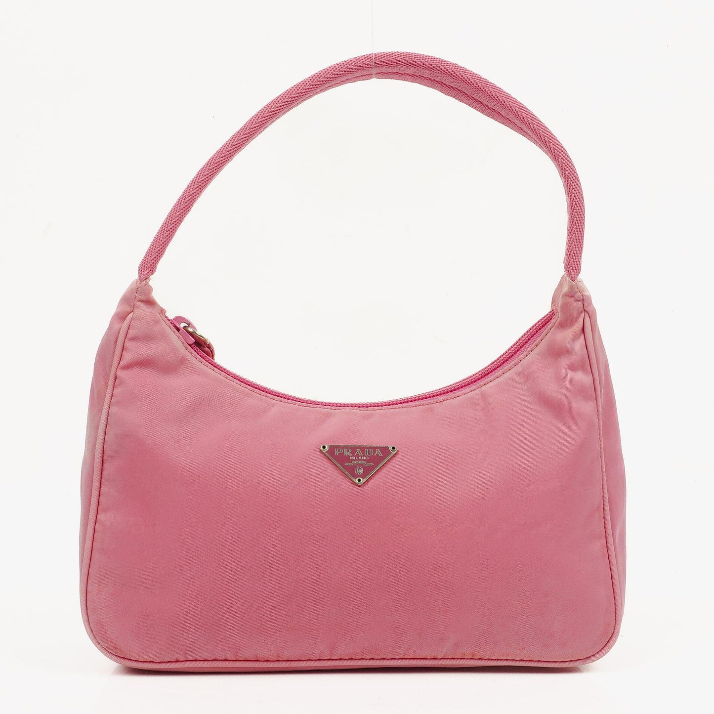 Prada Tessuto Mini Hobo-Tasche aus pinkem Nylon