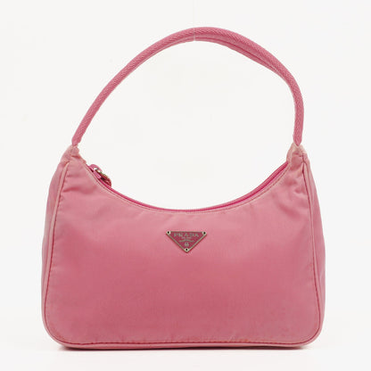 Prada Tessuto Mini Hobo-Tasche aus pinkem Nylon