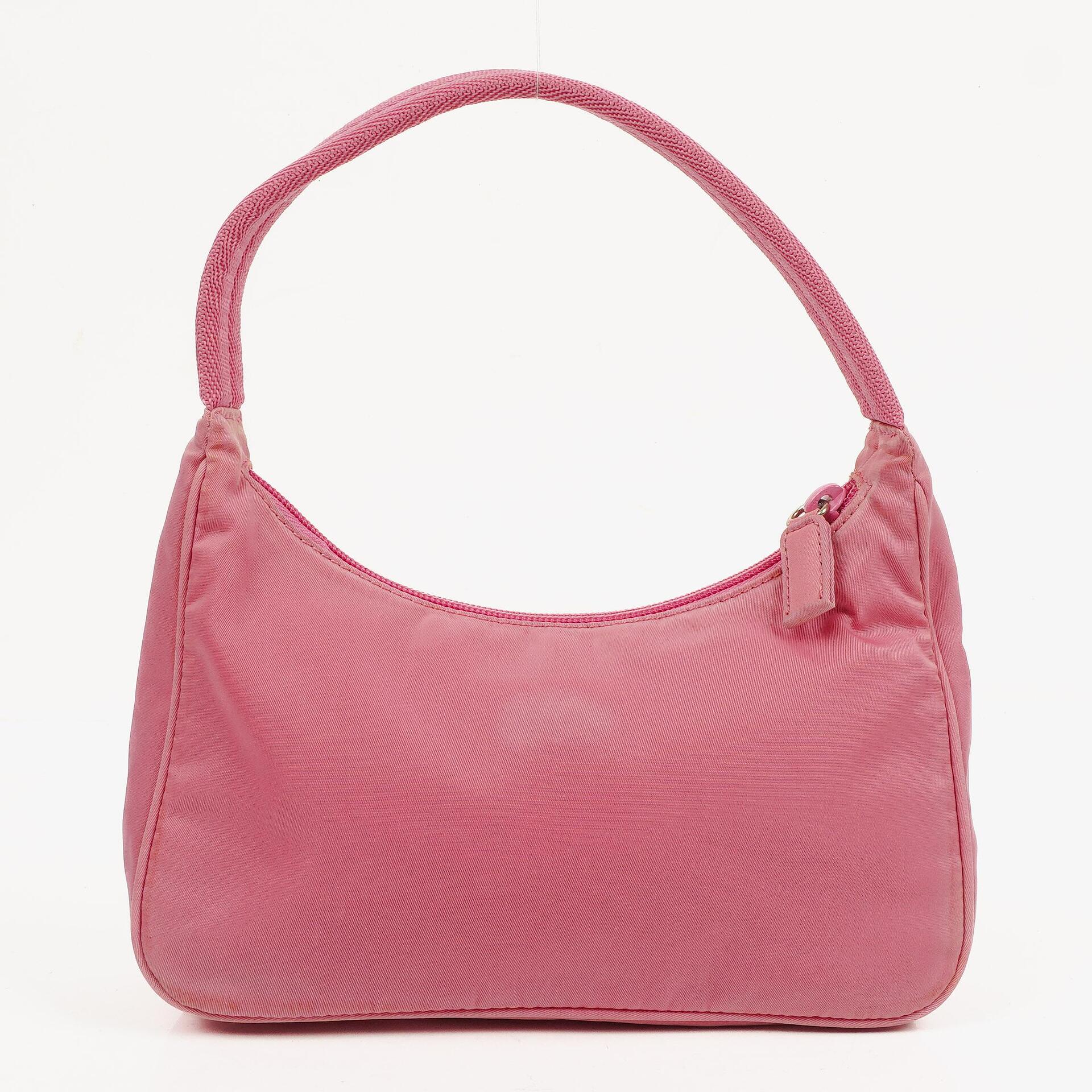 Prada Tessuto Mini Hobo-Tasche aus pinkem Nylon