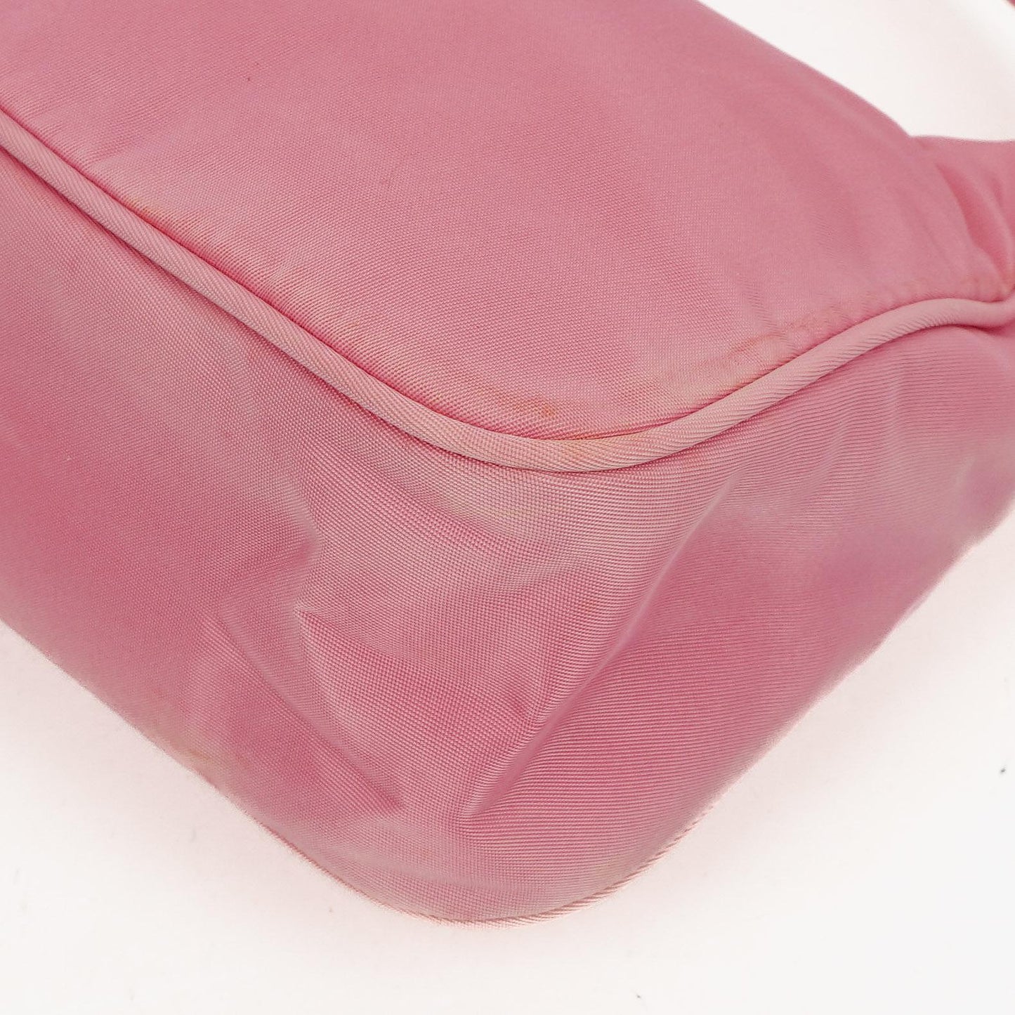 Prada Tessuto Mini Hobo-Tasche aus pinkem Nylon