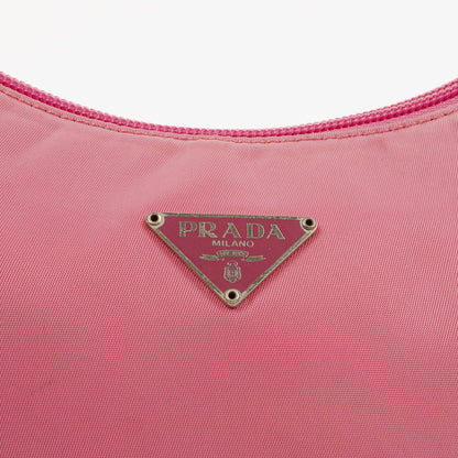 Prada Tessuto Mini Hobo-Tasche aus pinkem Nylon