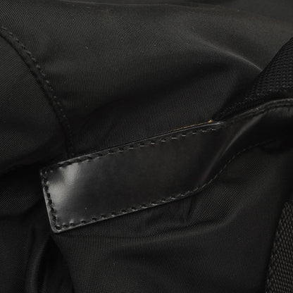 Prada Tessuto Nylon Mittlerer Rucksack Schwarz Mit Lederbesatz