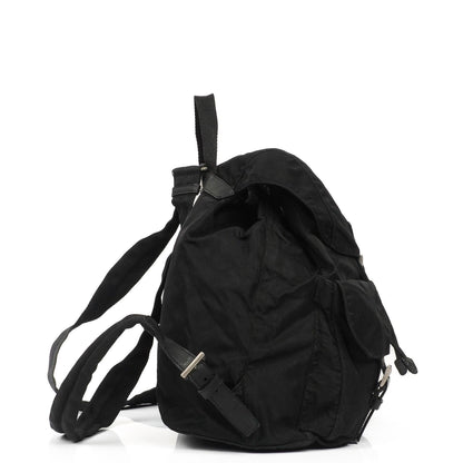 Prada Tessuto Vela Nero großer Rucksack aus schwarzem Nylon mit zwei Taschen