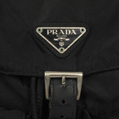 Prada Tessuto Vela Nero großer Rucksack aus schwarzem Nylon mit zwei Taschen