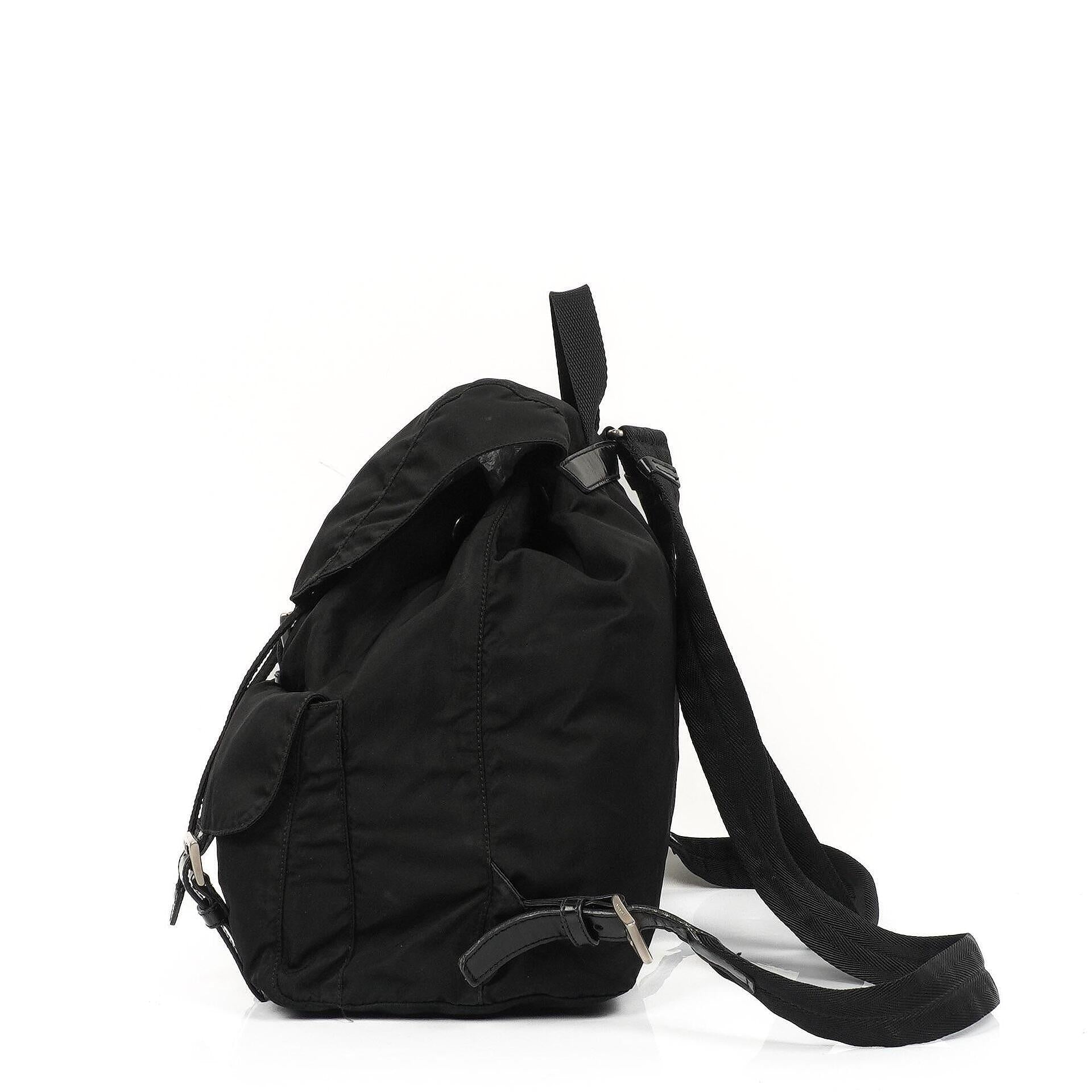 Prada Tessuto Vela Nero großer Rucksack aus schwarzem Nylon mit zwei Taschen