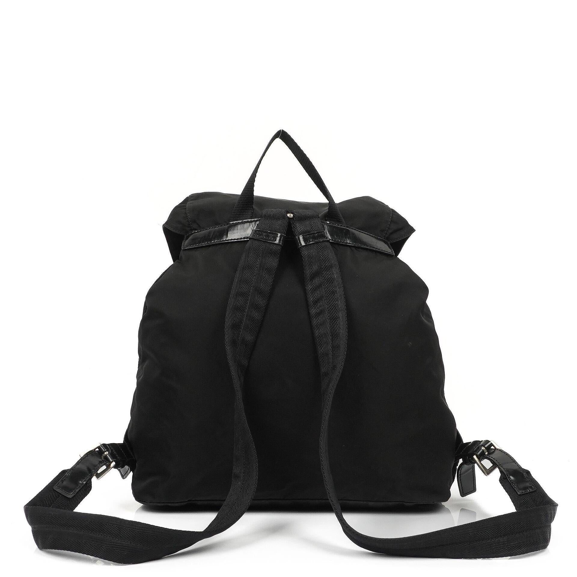 Prada Tessuto Vela Nero großer Rucksack aus schwarzem Nylon mit zwei Taschen