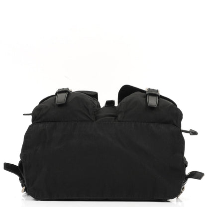 Prada Tessuto Vela Nero großer Rucksack aus schwarzem Nylon mit zwei Taschen