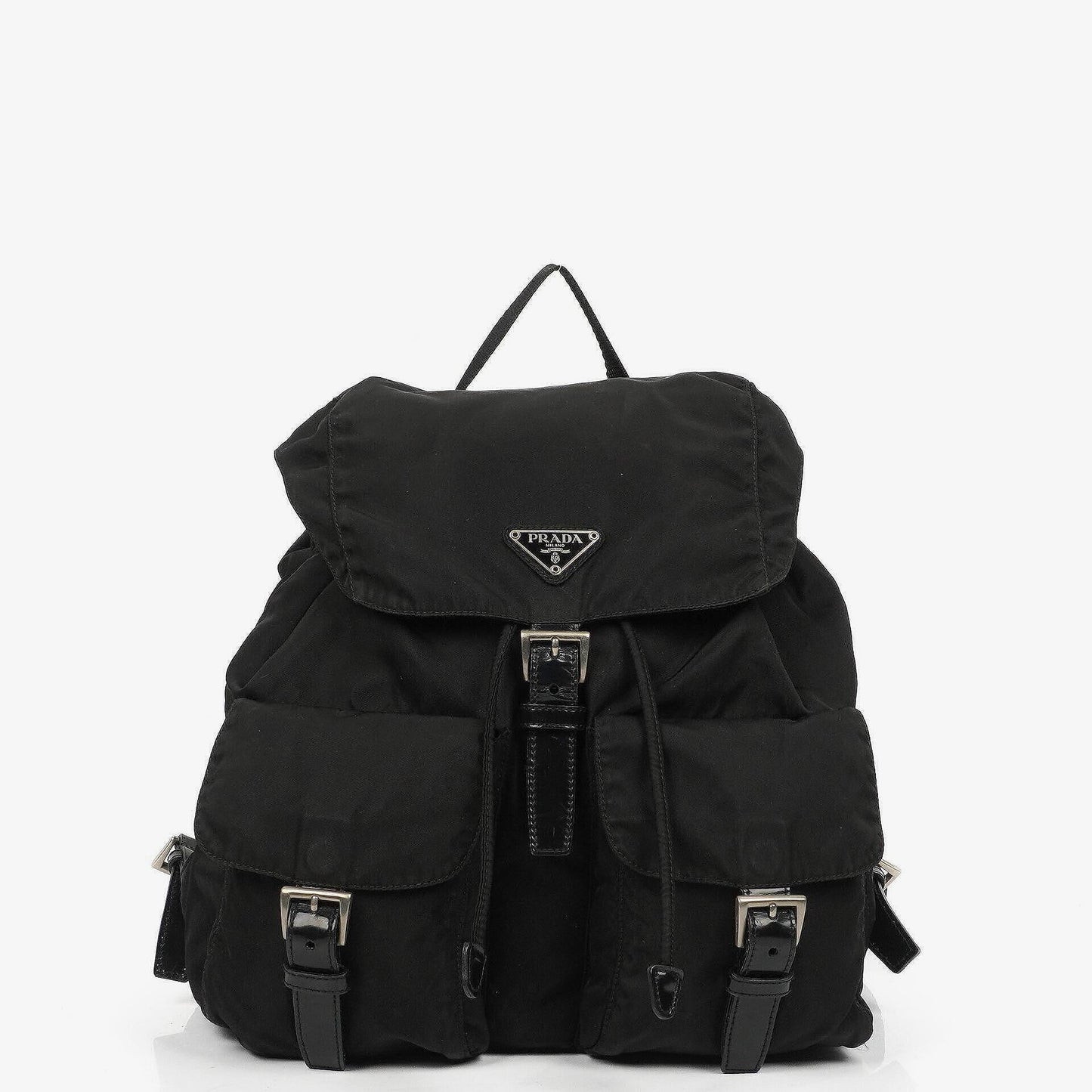 Prada Tessuto Vela Nero großer Rucksack aus schwarzem Nylon mit zwei Taschen