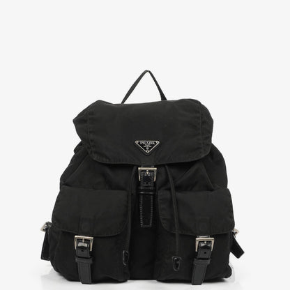 Prada Tessuto Vela Nero großer Rucksack aus schwarzem Nylon mit zwei Taschen