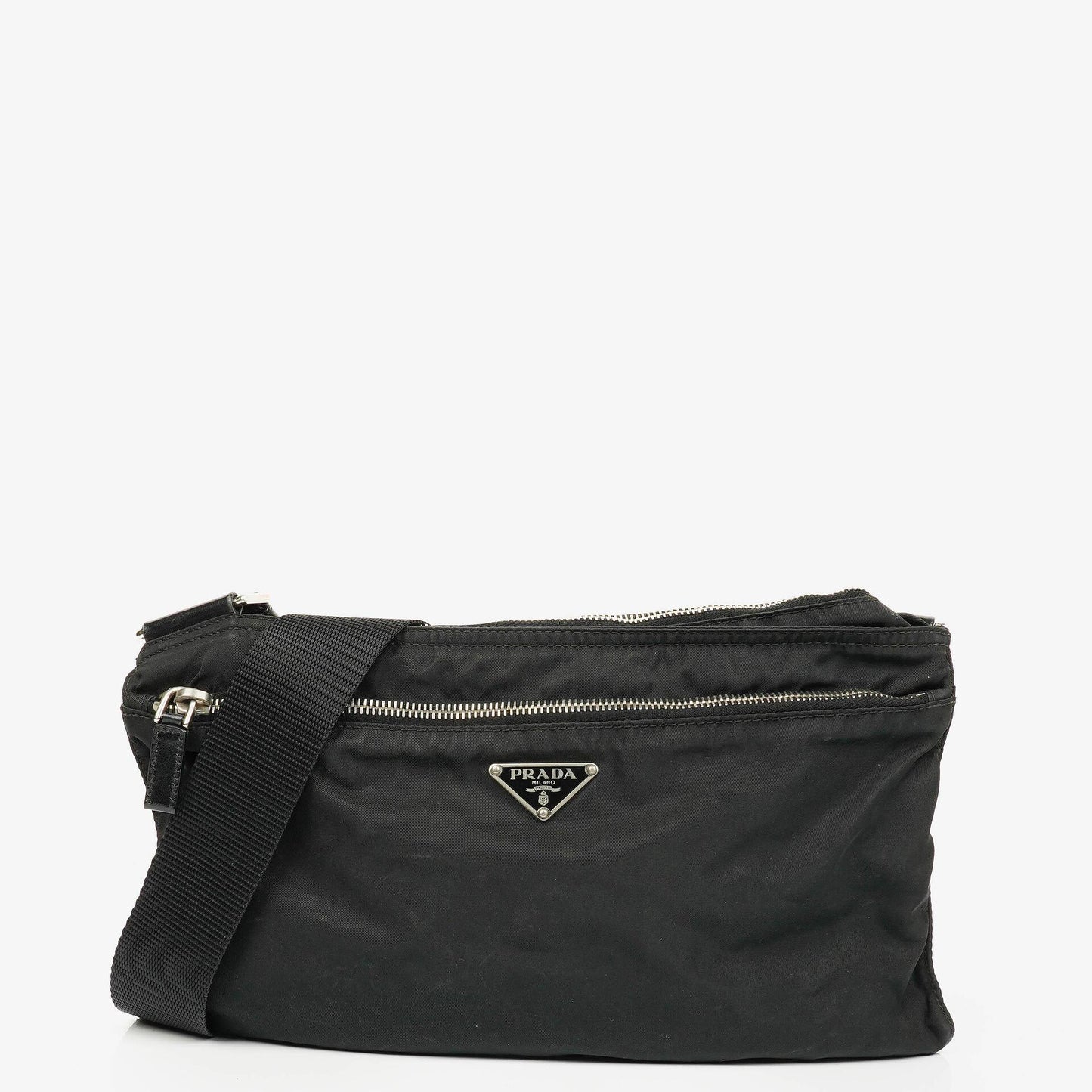 Prada Vela Sport Schwarze Nylon Umhängetasche