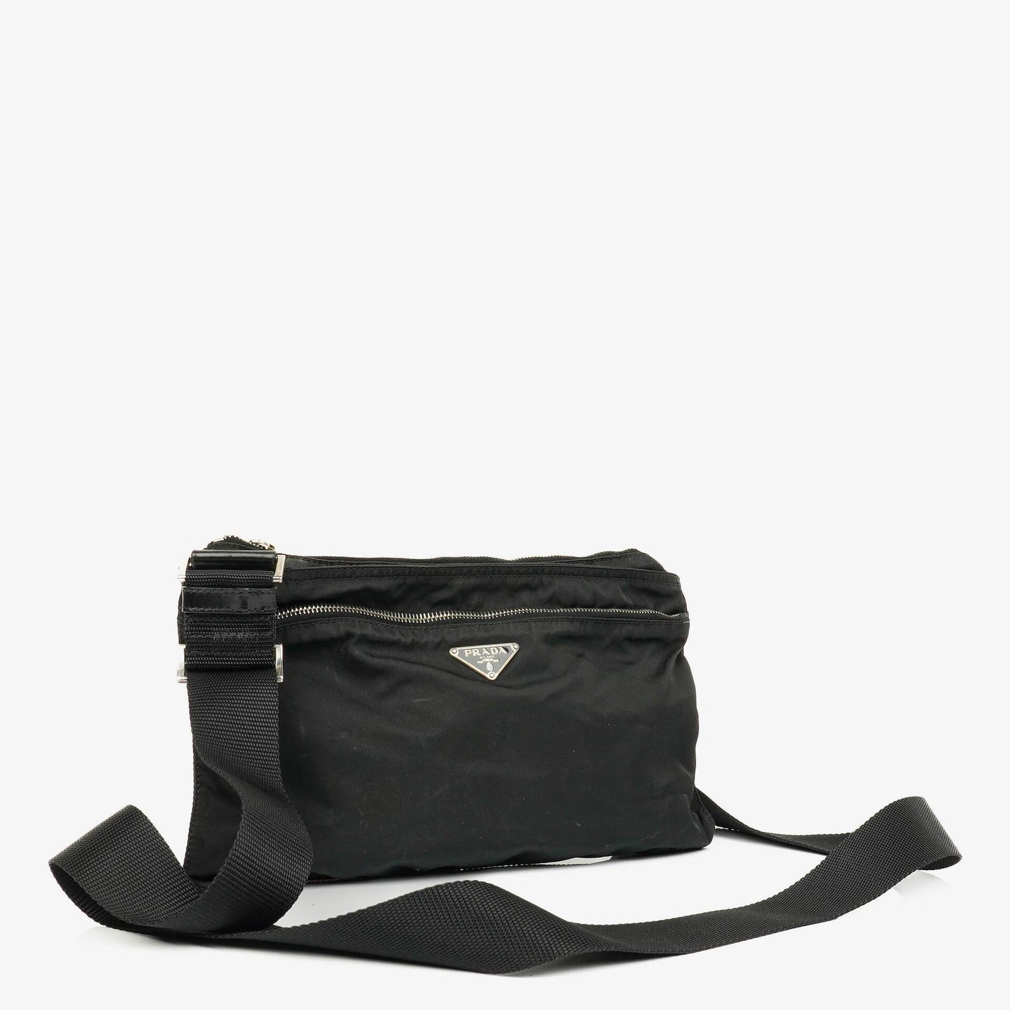 Prada Vela Sport Schwarze Nylon Umhängetasche