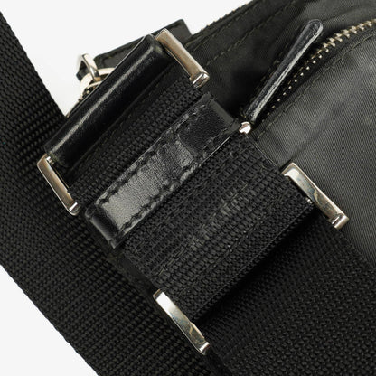 Prada Vela Sport Schwarze Nylon Umhängetasche