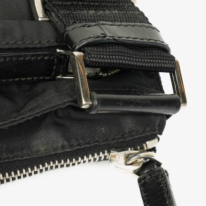 Prada Vela Sport Schwarze Nylon Umhängetasche