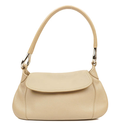 Prada Vitello Daino Schultertasche Beige
