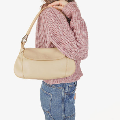 Prada Vitello Daino Schultertasche Beige