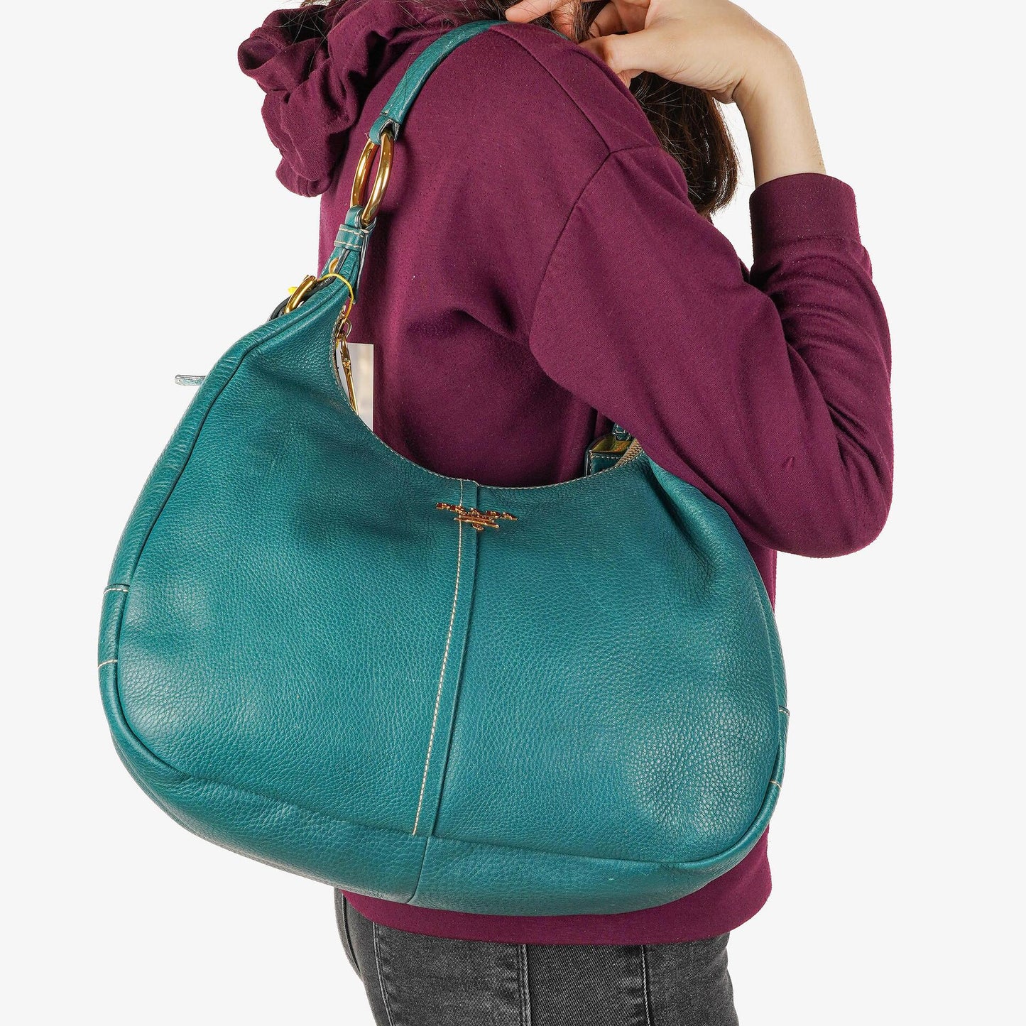 Prada Hobo Tasche aus Vitello Daino Leder