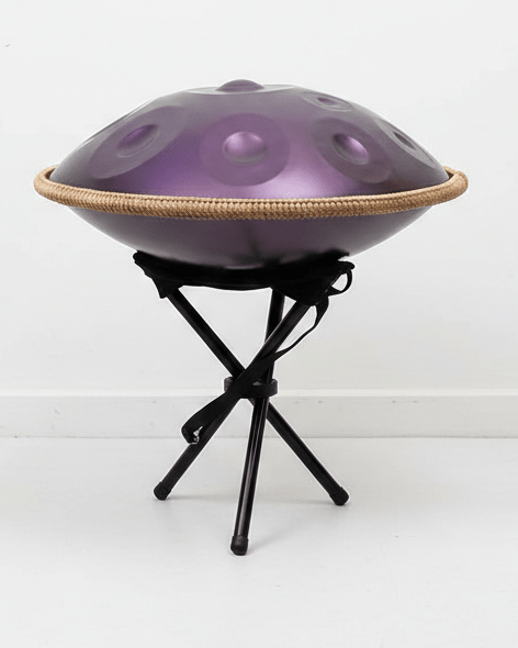 Profi Handpan D - Kurd 432Hz/440Hz – 12 Noten Edelstahl Trommel Set inkl. Ständer & Tasche - Laminimas e.K