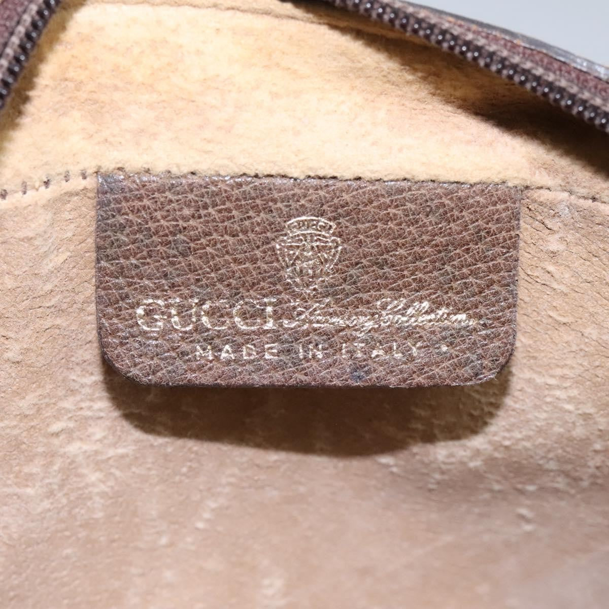 Gucci GUCCI GG Supreme Web Sherry Line Clutch Bag PVC Beige Red Green Authentic th5590