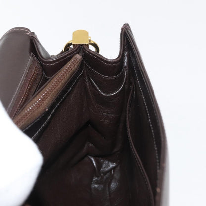 Gucci GUCCI Shoulder Bag Leather Brown Gold Authentic ep14284