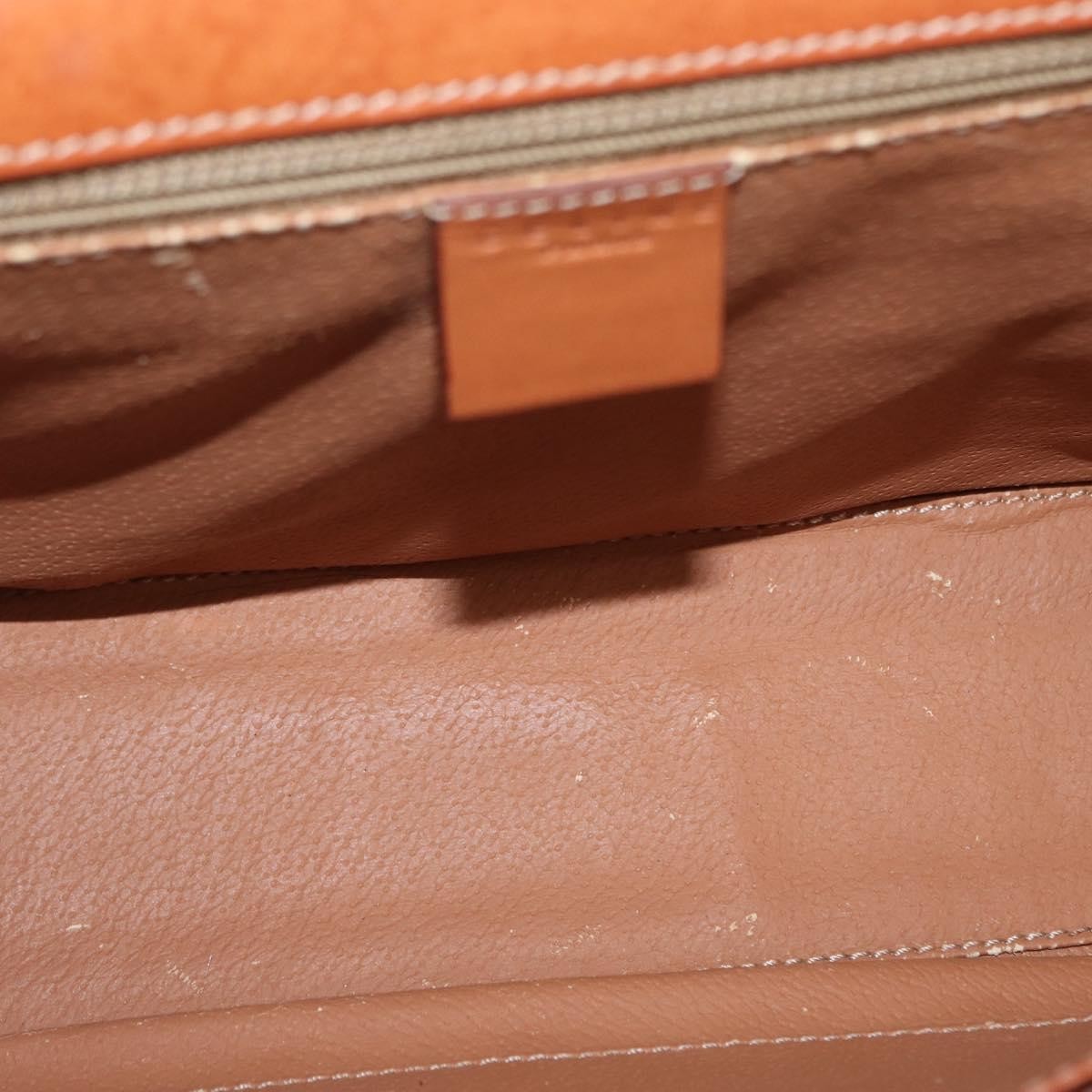 Celine CELINE Macadam Canvas Shoulder Bag PVC Leather Brown Gold Authentic 161521