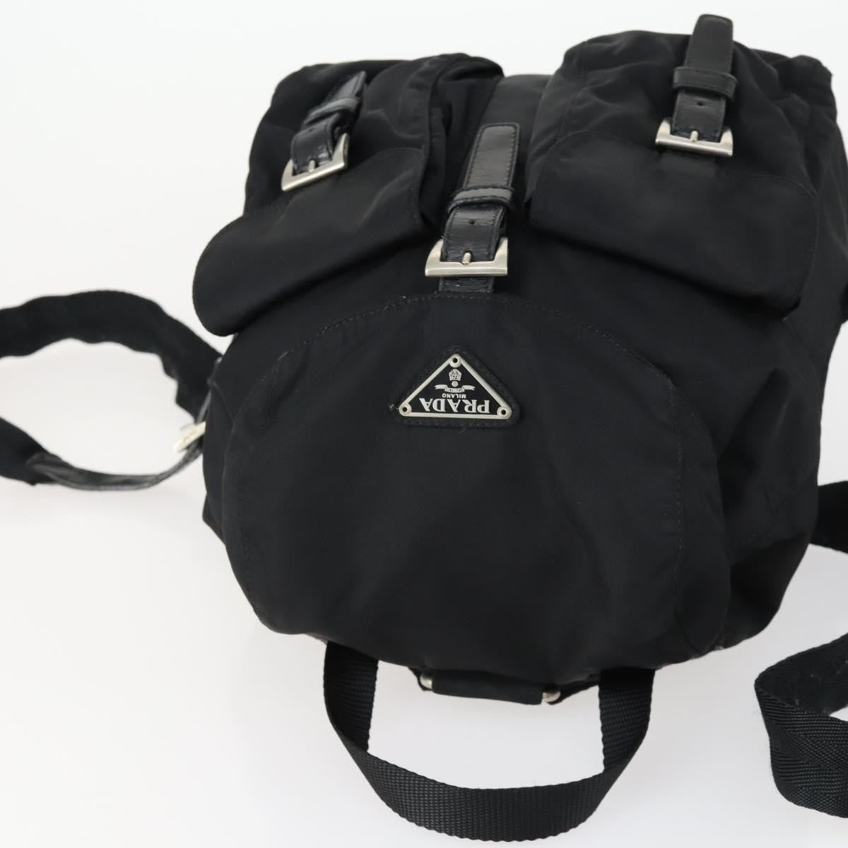 Prada PRADA Backpack Nylon Black Silver Authentic ka1167 Bag