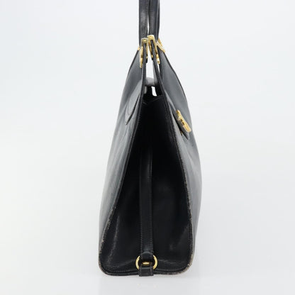 Gucci GUCCI Hand Bag Leather Navy Gold Authentic 177664