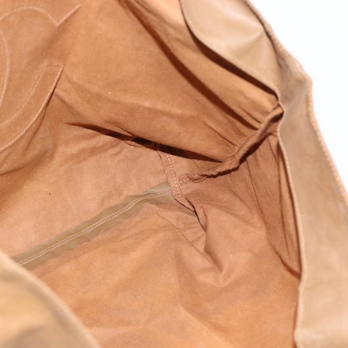 Chanel CHANEL Tote Bag Coated Canvas Brown CC Authentic bs35205