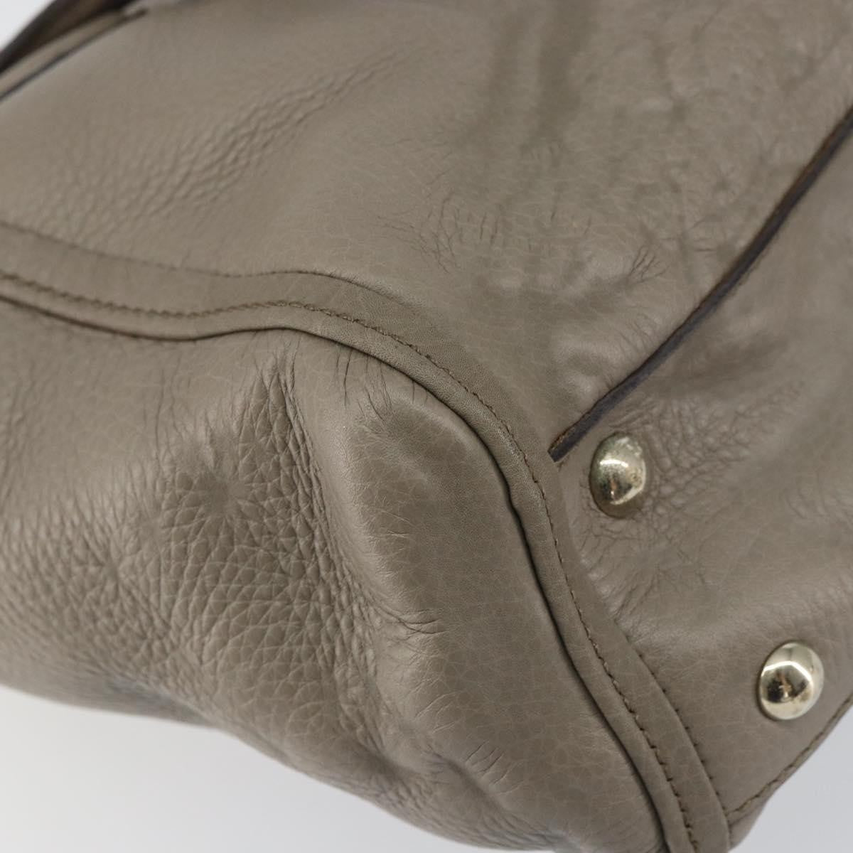 Gucci GUCCI Soho Hand Bag Leather Gray Gold 282307 Authentic 156415