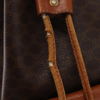 Celine CELINE Macadam Canvas Shoulder Bag PVC Leather 2way Brown Gold Authentic ka784