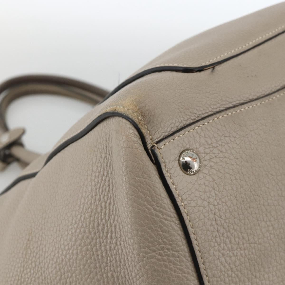 Prada PRADA Tote Bag Leather Gray Silver Authentic ka3597