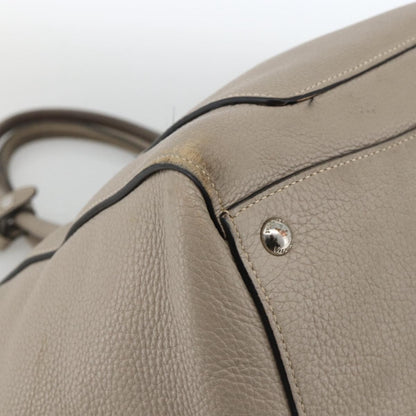 Prada PRADA Tote Bag Leather Gray Silver Authentic ka3597