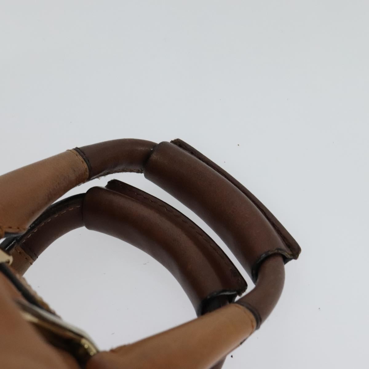 Chloé Chloé Chloe Hand Bag Leather 2way Brown Gold Authentic BA590