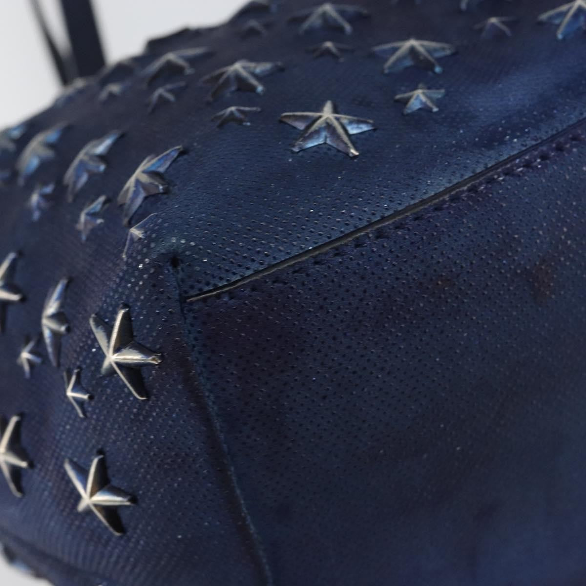 Jimmy Choo Jimmy Choo Studs Tote Bag Coated Canvas Blue Authentic sw1589
