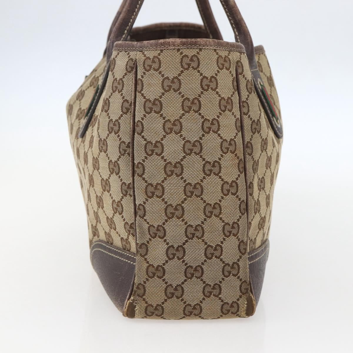 Gucci GUCCI GG Canvas Web Sherry Line Tote Bag Beige Red 163805 Authentic 160574