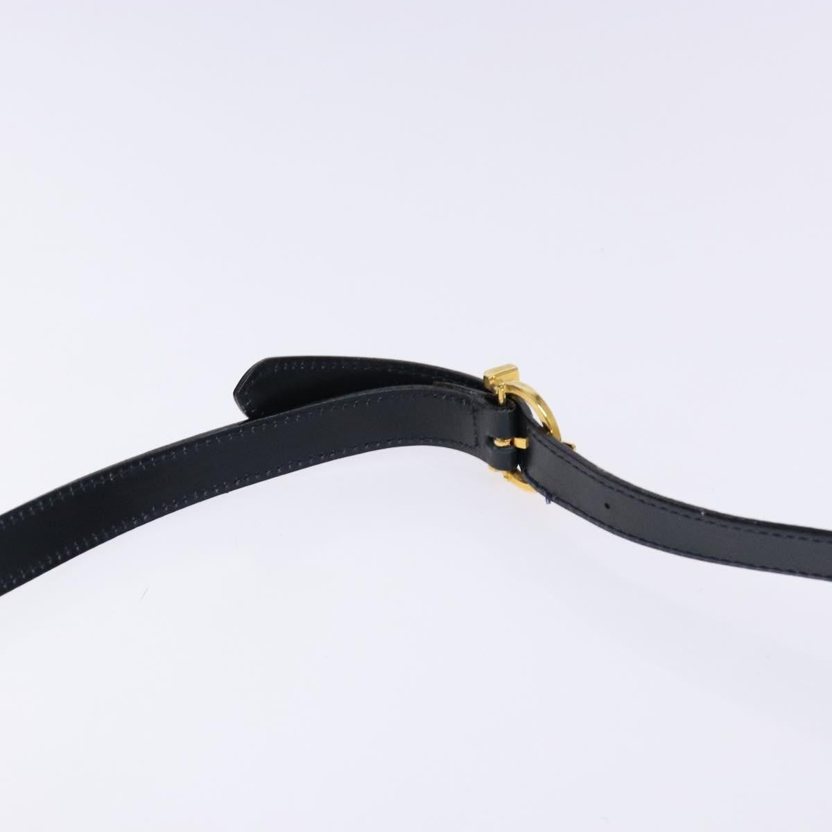 Salvatore Ferragamo Salvatore Ferragamo Gancini Hand Bag Leather 2way Navy Gold Authentic 133776