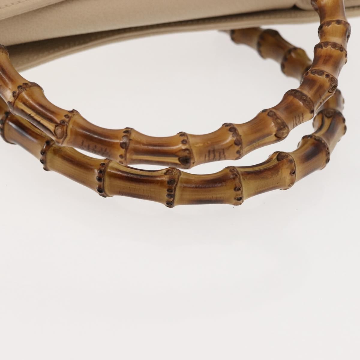 Gucci GUCCI Bamboo Hand Bag Suede Light Beige Gold 002 2853 0260 0 Authentic am9506