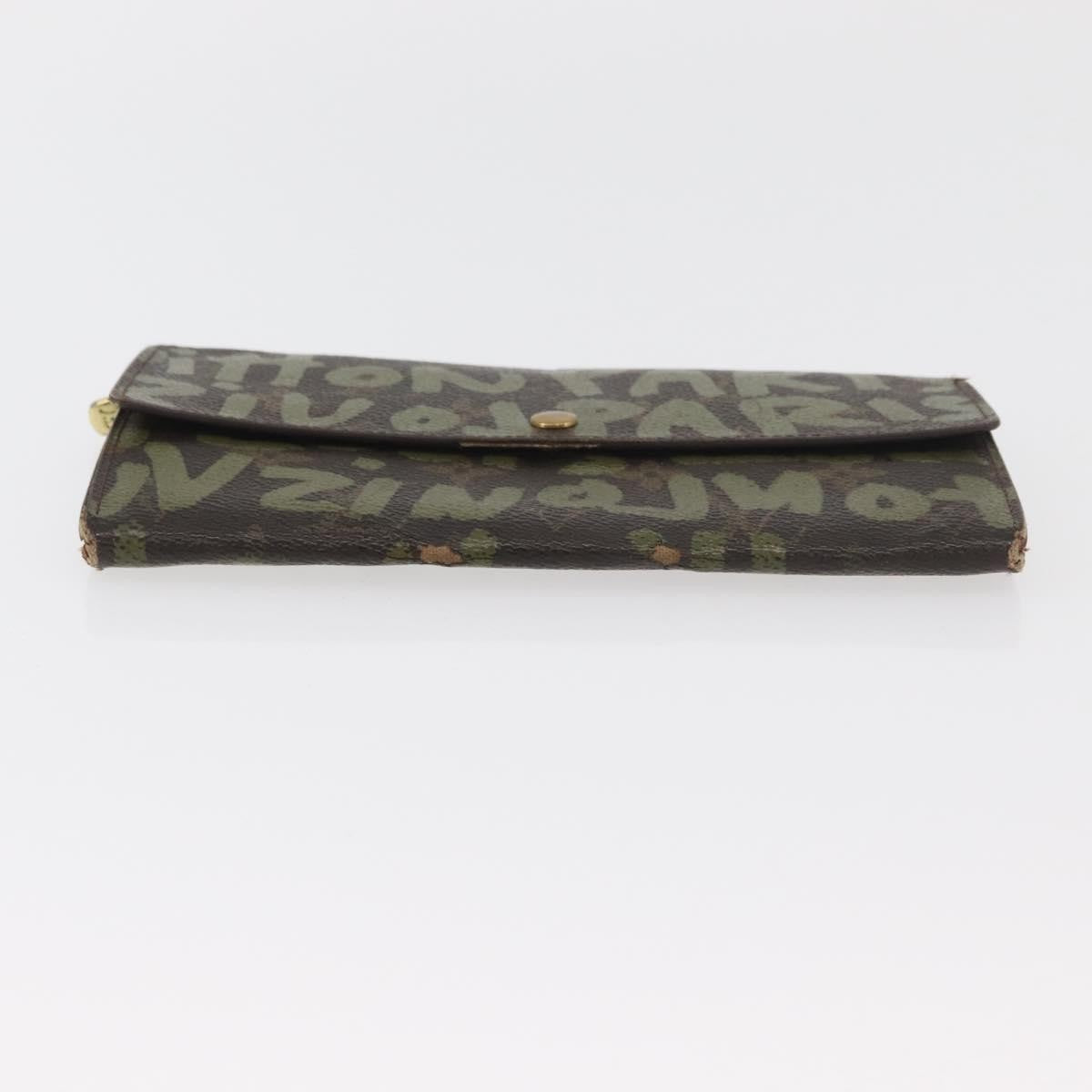 Louis Vuitton LOUIS VUITTON Graffiti Porte Monnaie Credit Wallet Khaki M92188 Authentic ARZ914 Bag