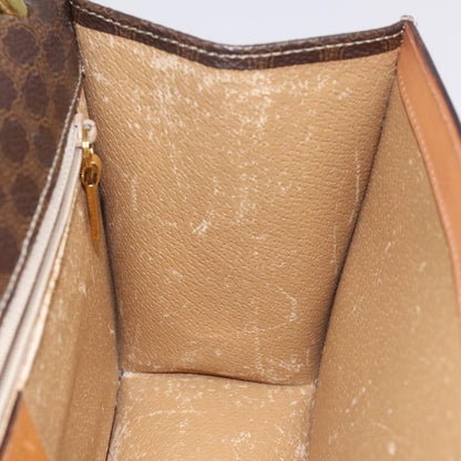 Celine CELINE Macadam Canvas Shoulder Bag PVC Leather Brown Gold Authentic 122137