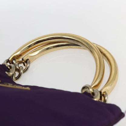 Prada PRADA Hand Bag Nylon Purple Gold Authentic ti3637
