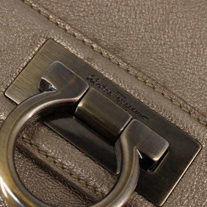 Salvatore Ferragamo Salvatore Ferragamo Gancini Hand Bag Leather 2way Beige Gold Authentic BA5964