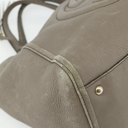 Gucci GUCCI Soho Hand Bag Leather Gray Gold 282309 Authentic 178647