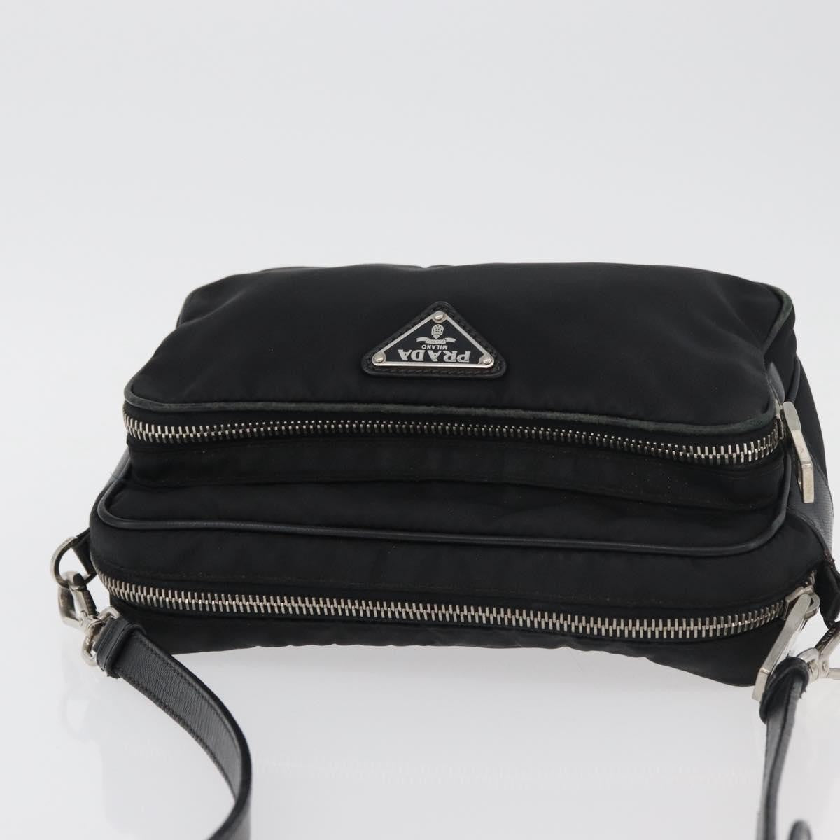 Prada PRADA Shoulder Bag Nylon Black Silver Authentic 175723