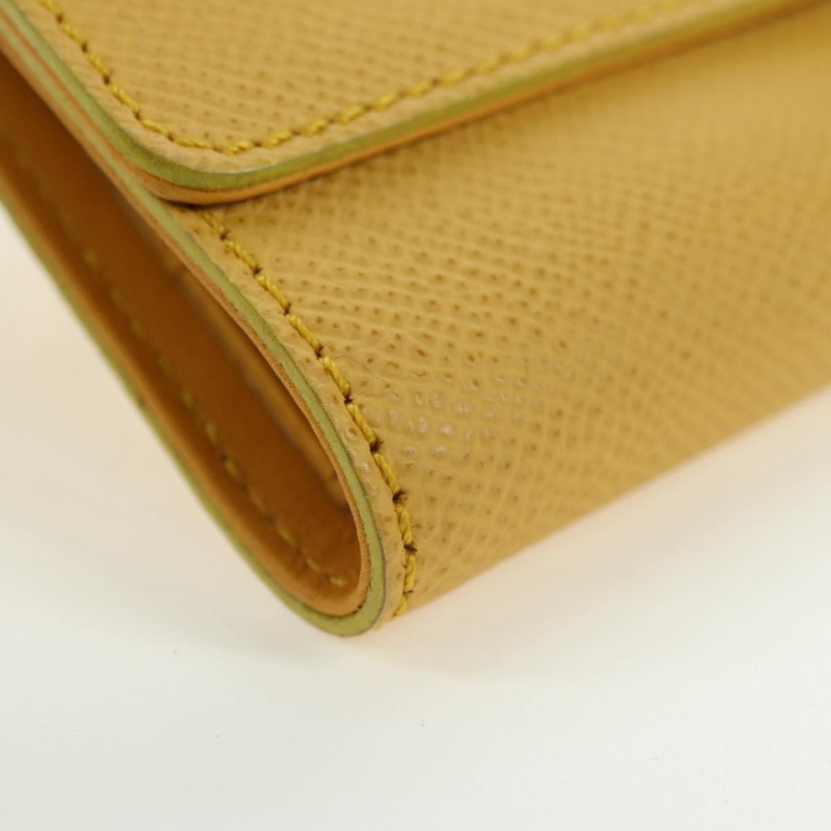 Chanel CHANEL Wallet Grained Calf Skin Yellow Gold CC Authentic 180395M Bag