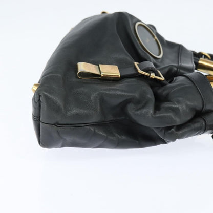 Chloé Chloé Chloe Victoria Hand Bag Leather 2way Black Gold Authentic am9563