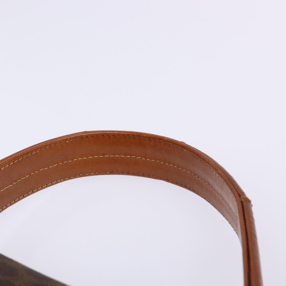 Celine CELINE Macadam Canvas Hand Bag PVC Leather Brown Gold Authentic bs28733