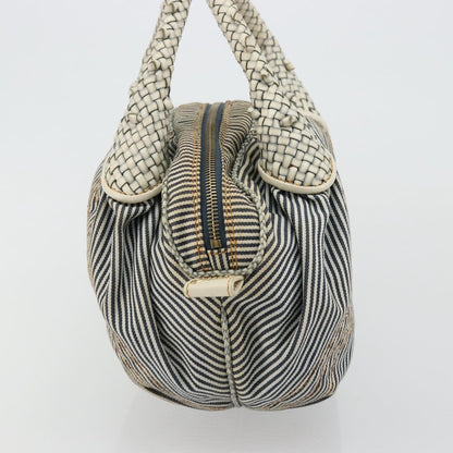 Fendi FENDI Spy Hand Bag Canvas Navy Gold Authentic bs35147A