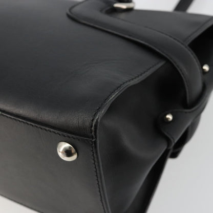 Salvatore Ferragamo Salvatore Ferragamo Gancini Hand Bag Leather Black Silver Authentic 180592